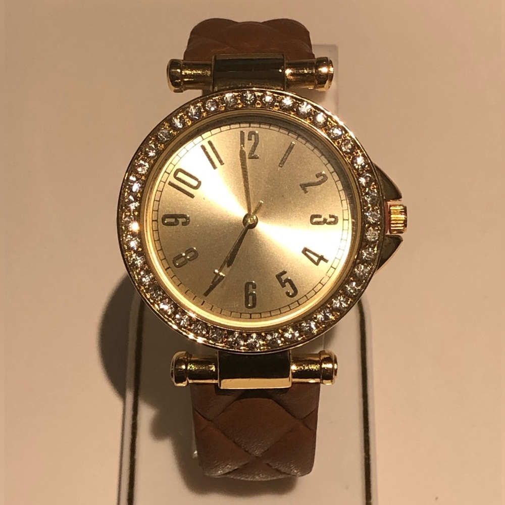 3/$20 Watch Gold-Tone with Brown Strap